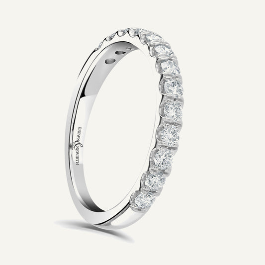 Round Brilliant Cut, Split Claw, Tube Diamond Eternity Ring