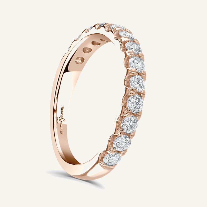 Round Brilliant Cut, Split Claw, Tube Diamond Eternity Ring