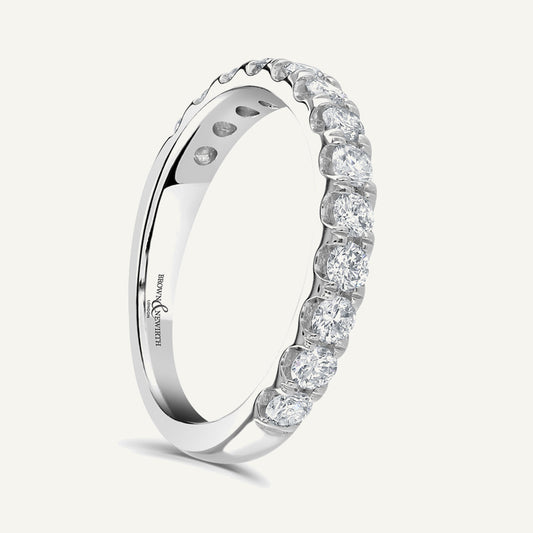 Round Brilliant Cut, Split Claw, Tube Diamond Eternity Ring