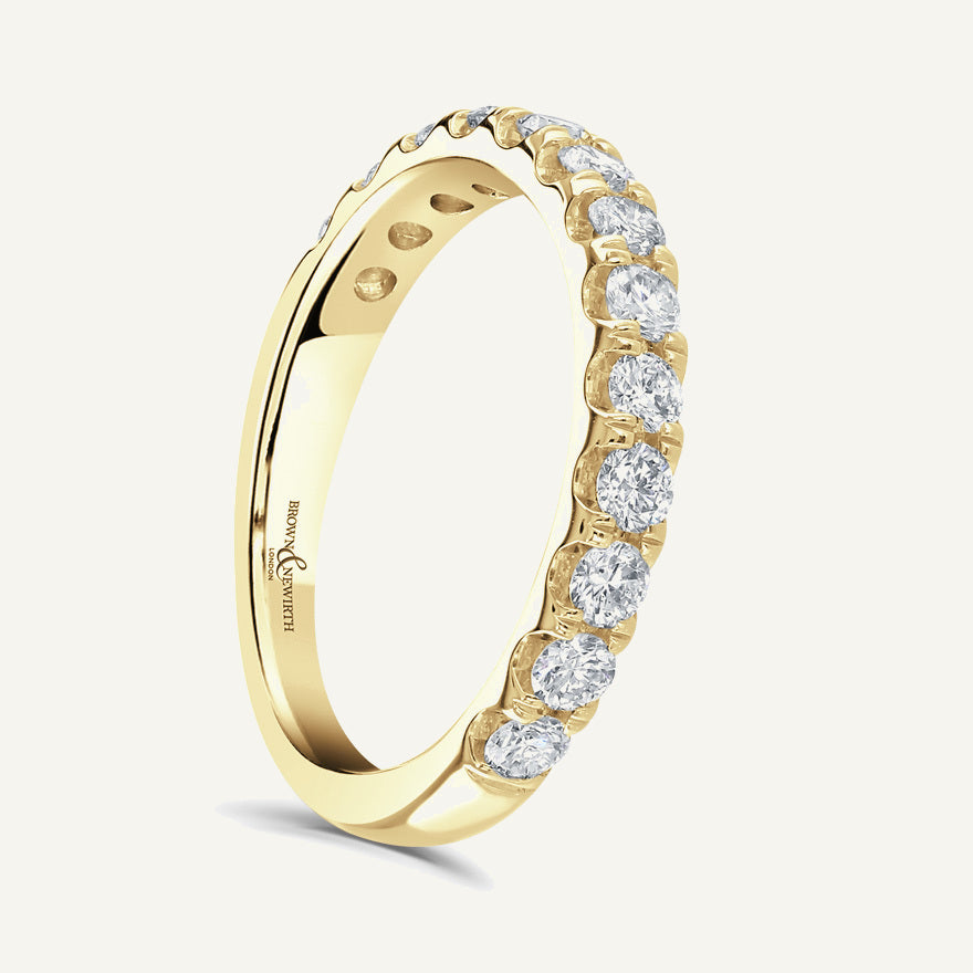 Round Brilliant Cut, Split Claw, Tube Diamond Eternity Ring