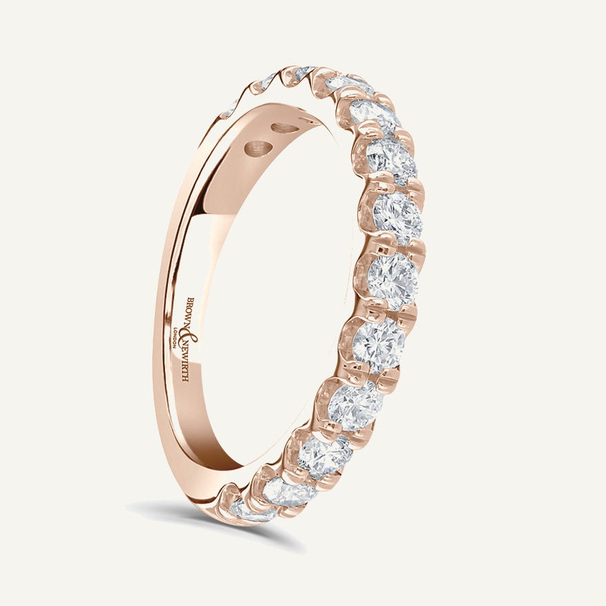 Round Brilliant Cut, Split Claw, Tube Diamond Eternity Ring