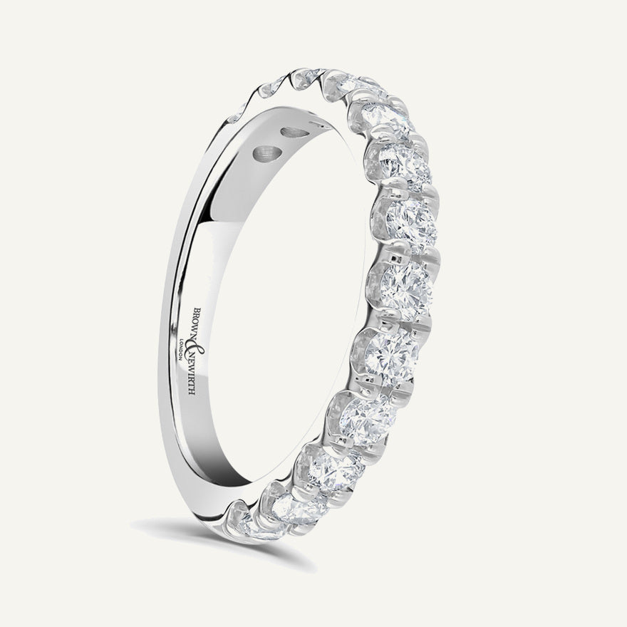 Round Brilliant Cut, Split Claw, Tube Diamond Eternity Ring