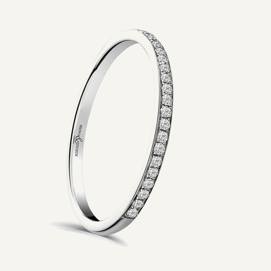 Round Brilliant Cut, Micro Pave, Courted Diamond Eternity Ring