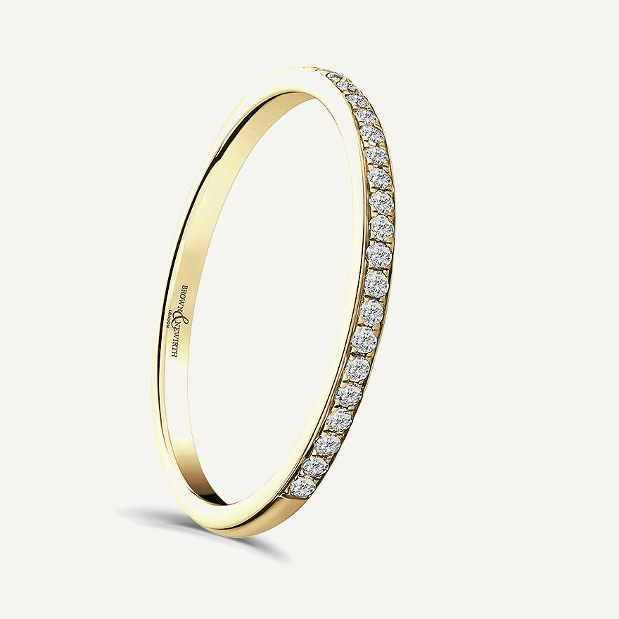 Round Brilliant Cut, Micro Pave, Courted Diamond Eternity Ring