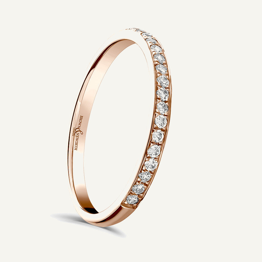 Round Brilliant Cut, Micro Pave, Courted Diamond Eternity Ring