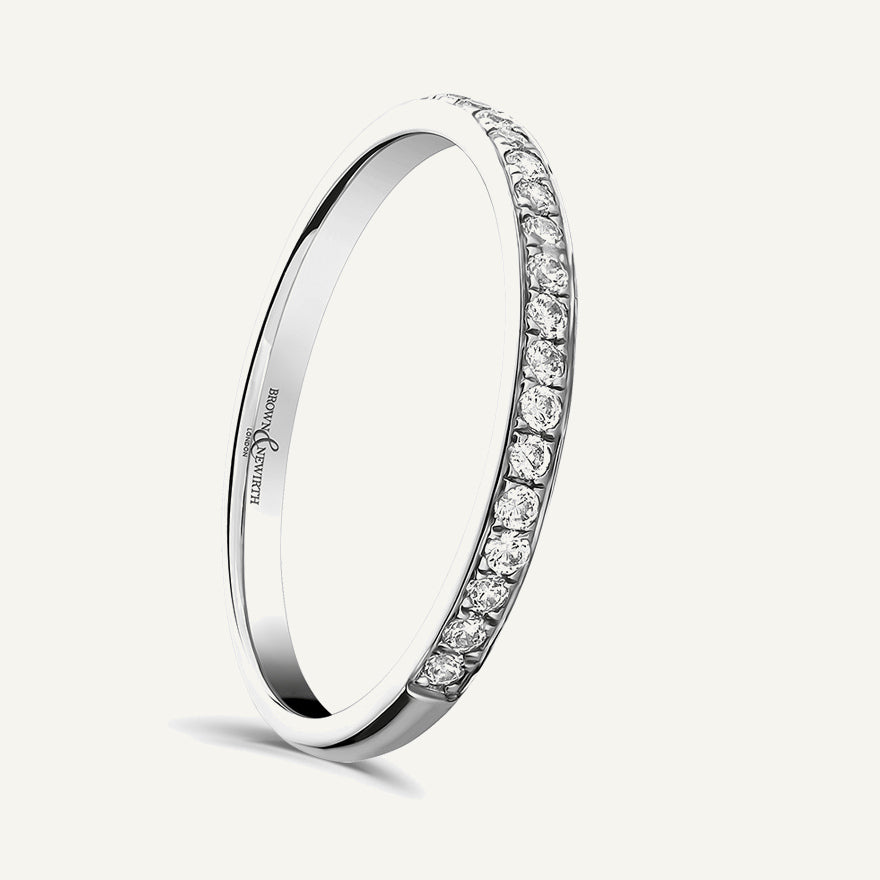 Round Brilliant Cut, Micro Pave, Courted Diamond Eternity Ring