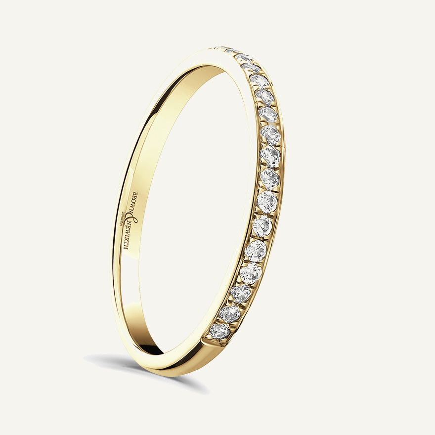 Round Brilliant Cut, Micro Pave, Courted Diamond Eternity Ring