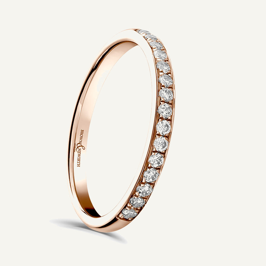 Round Brilliant Cut, Micro Pave, Courted Diamond Eternity Ring