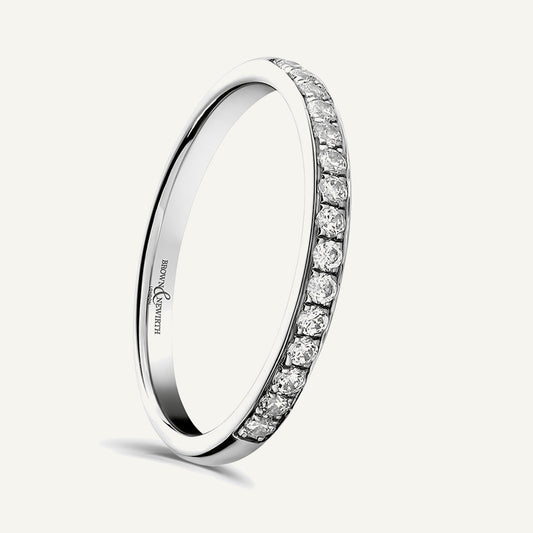 Round Brilliant Cut, Micro Pave, Courted Diamond Eternity Ring