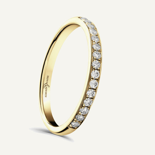 Round Brilliant Cut, Micro Pave, Courted Diamond Eternity Ring
