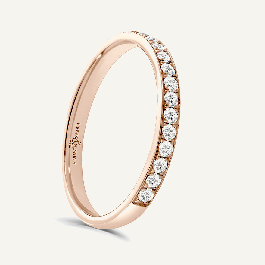 Round Brilliant Cut, Micro Pave, Courted Diamond Eternity Ring