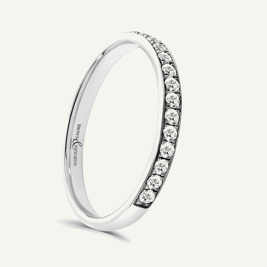 Round Brilliant Cut, Micro Pave, Courted Diamond Eternity Ring