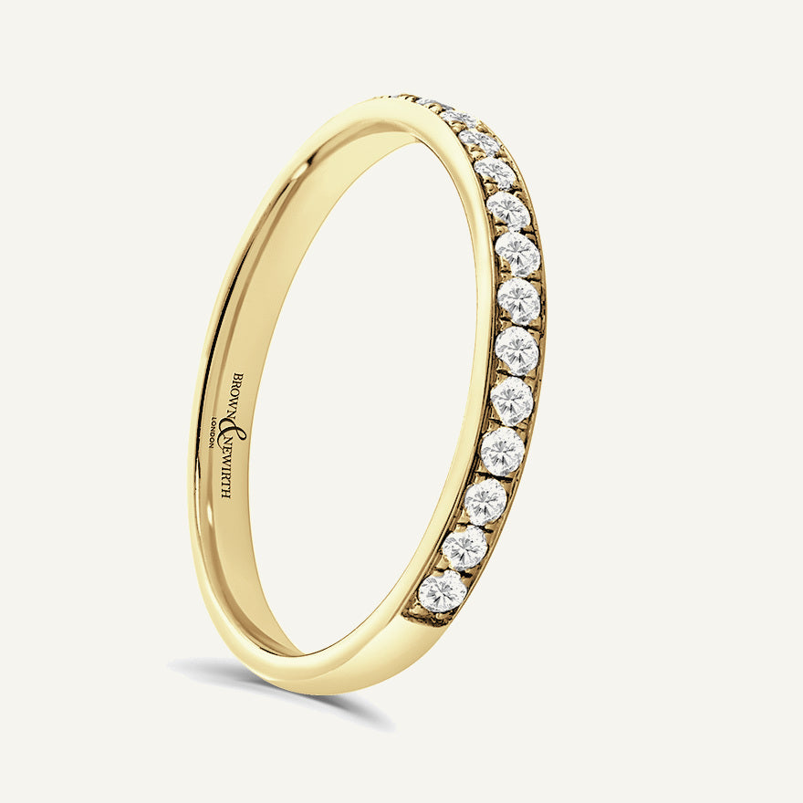 Round Brilliant Cut, Micro Pave, Courted Diamond Eternity Ring