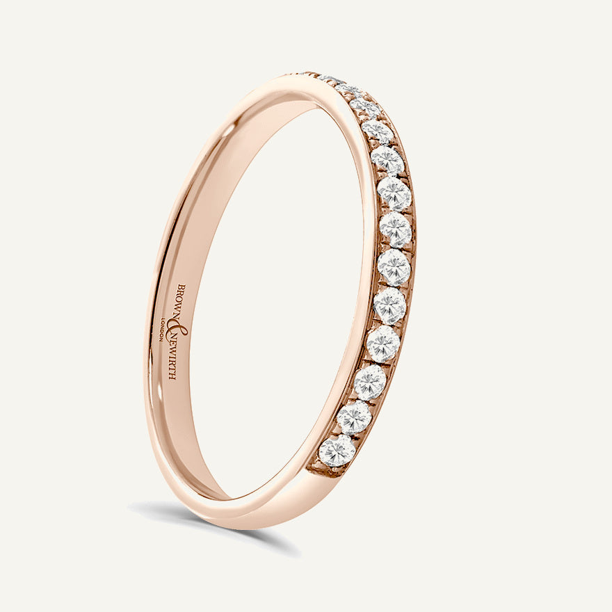 Round Brilliant Cut, Micro Pave, Courted Diamond Eternity Ring