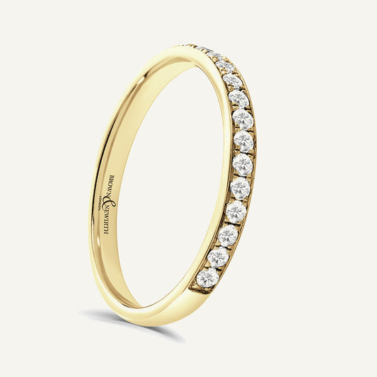 Round Brilliant Cut, Micro Pave, Courted Diamond Eternity Ring