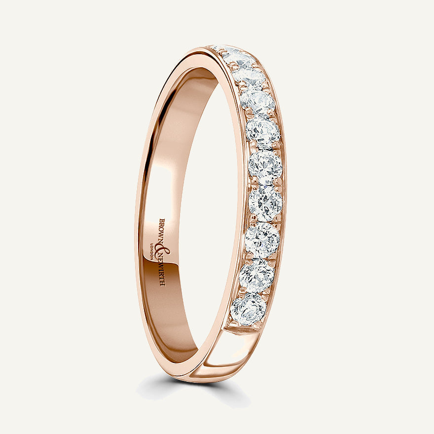 Round Brilliant Cut, Micro Pave, Courted Diamond Eternity Ring