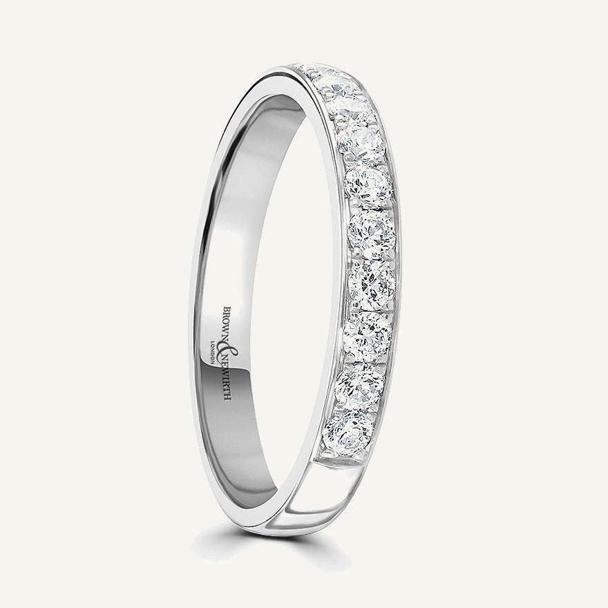 Round Brilliant Cut, Micro Pave, Courted Diamond Eternity Ring