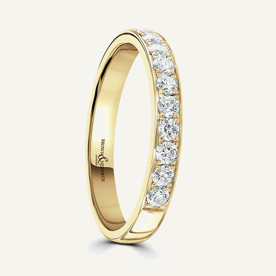 Round Brilliant Cut, Micro Pave, Courted Diamond Eternity Ring