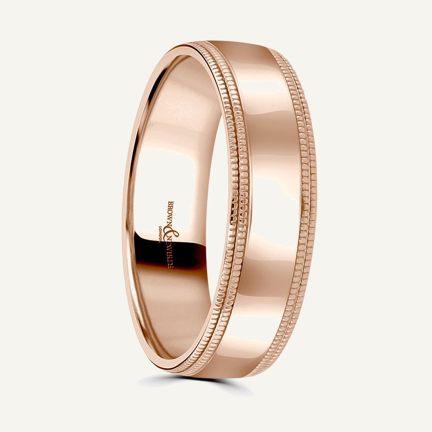 P1031 Modern Court Patterned Wedding Ring