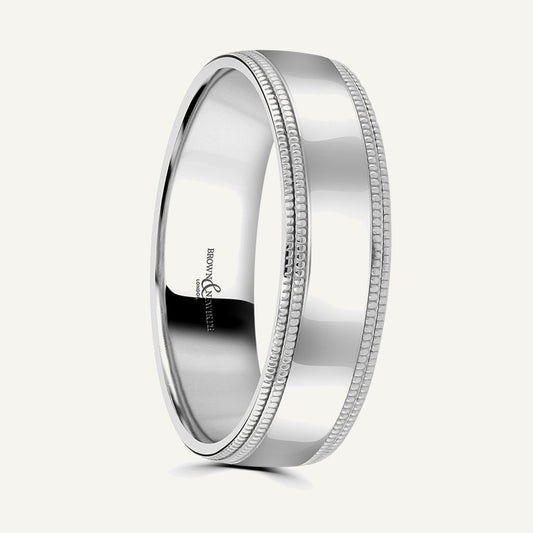 P1031 Modern Court Patterned Wedding Ring