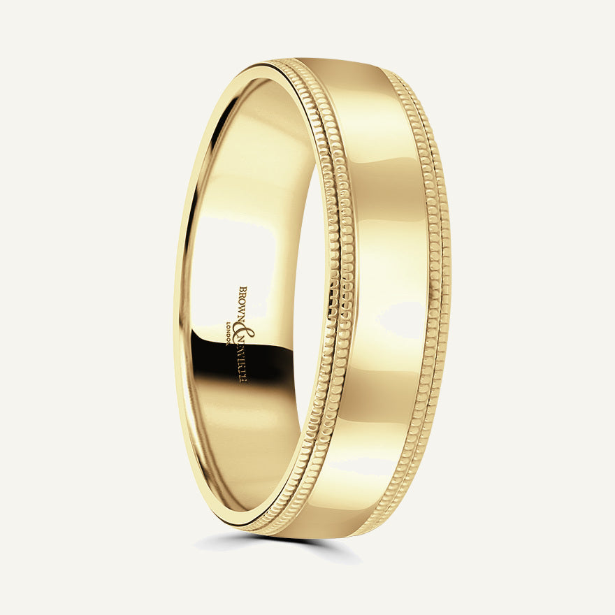 P1031 Modern Court Patterned Wedding Ring