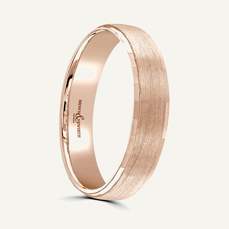 P1083 Modern Court Patterned Wedding Ring