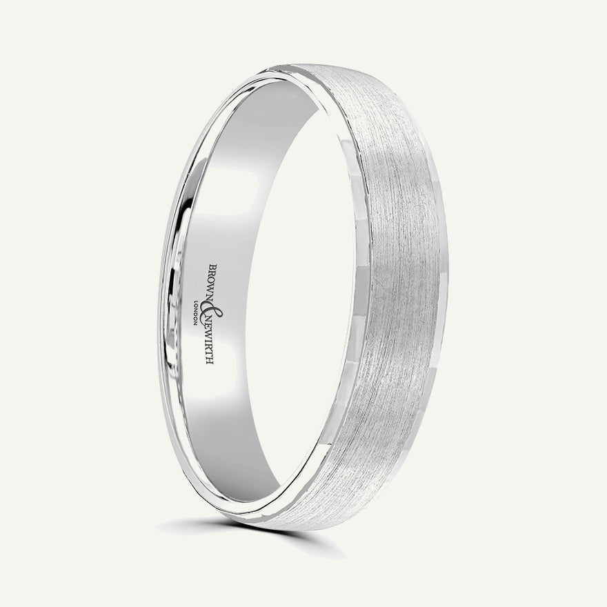 P1083 Modern Court Patterned Wedding Ring