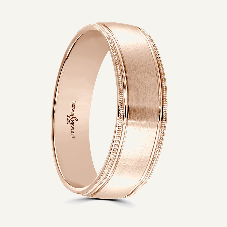 P1116 Modern Court Patterned Wedding Ring