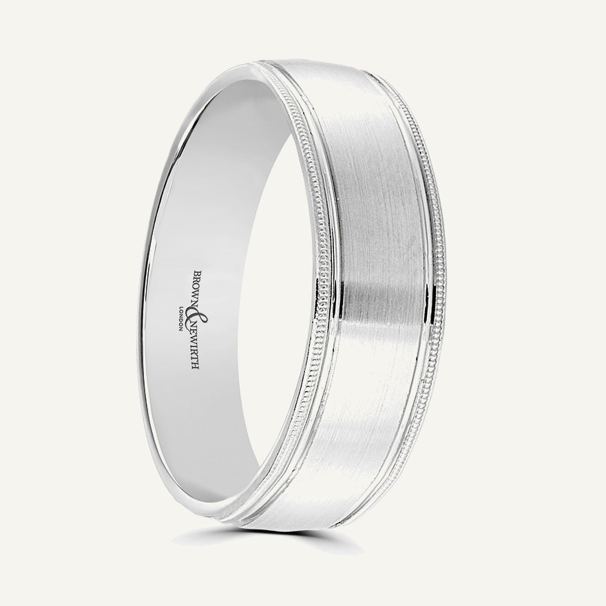 P1116 Modern Court Patterned Wedding Ring