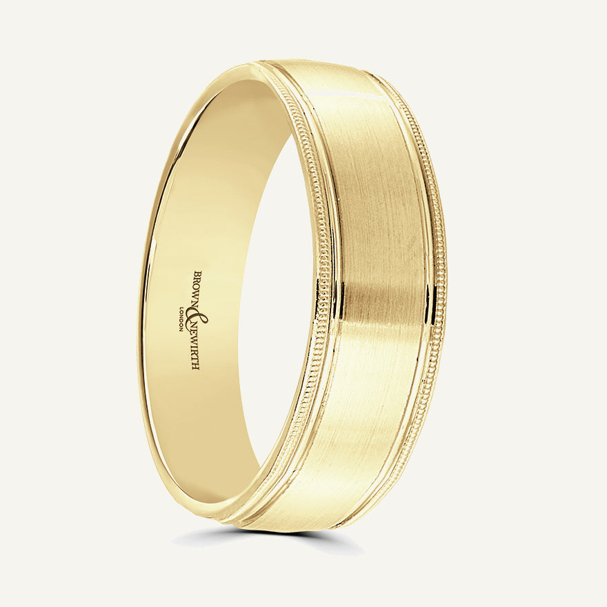 P1116 Modern Court Patterned Wedding Ring