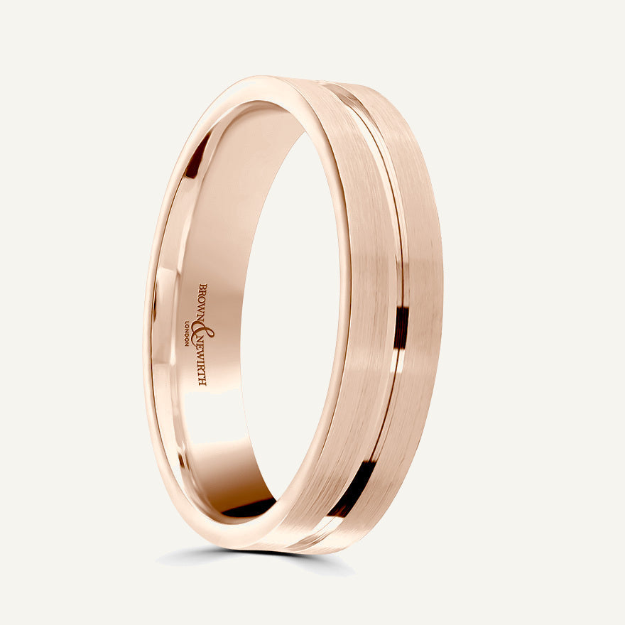 P1126 Flat Court Patterned Wedding Ring
