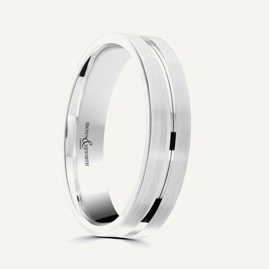 P1126 Flat Court Patterned Wedding Ring