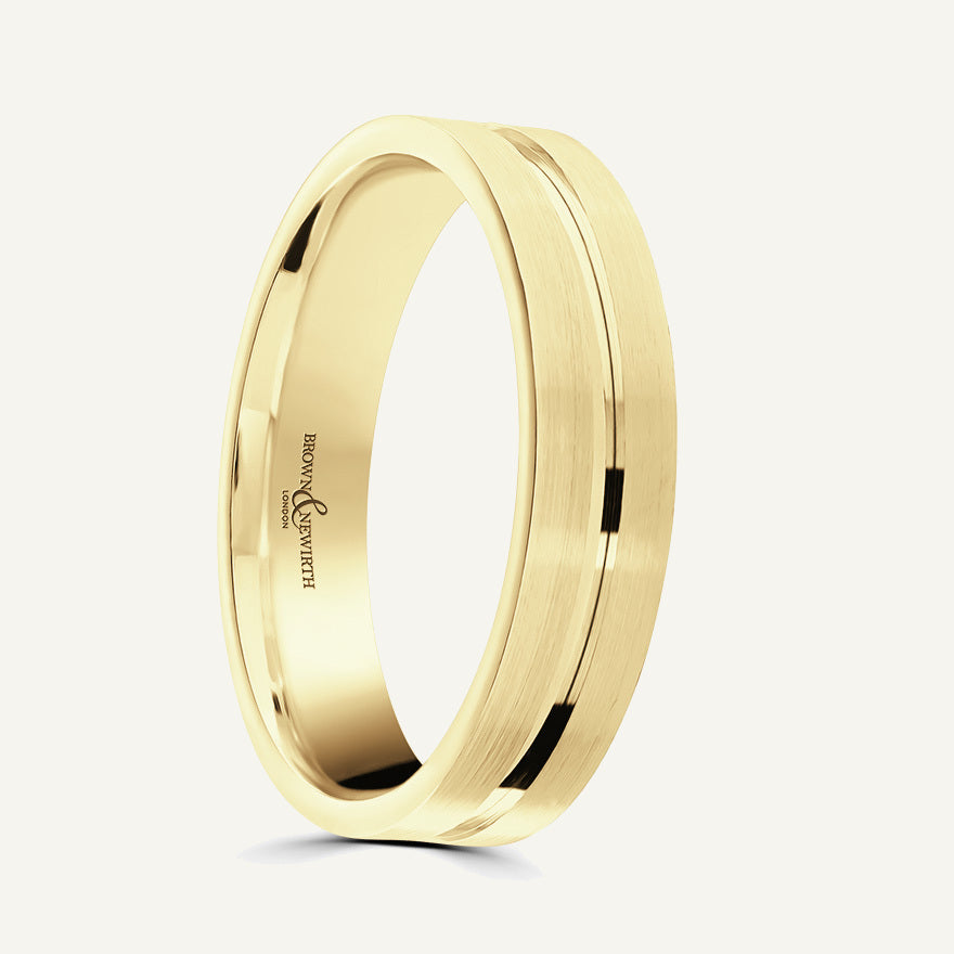 P1126 Flat Court Patterned Wedding Ring