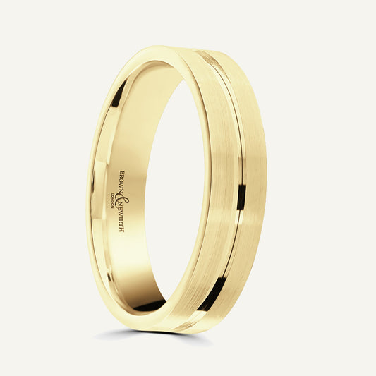 P1126 Flat Court Patterned Wedding Ring