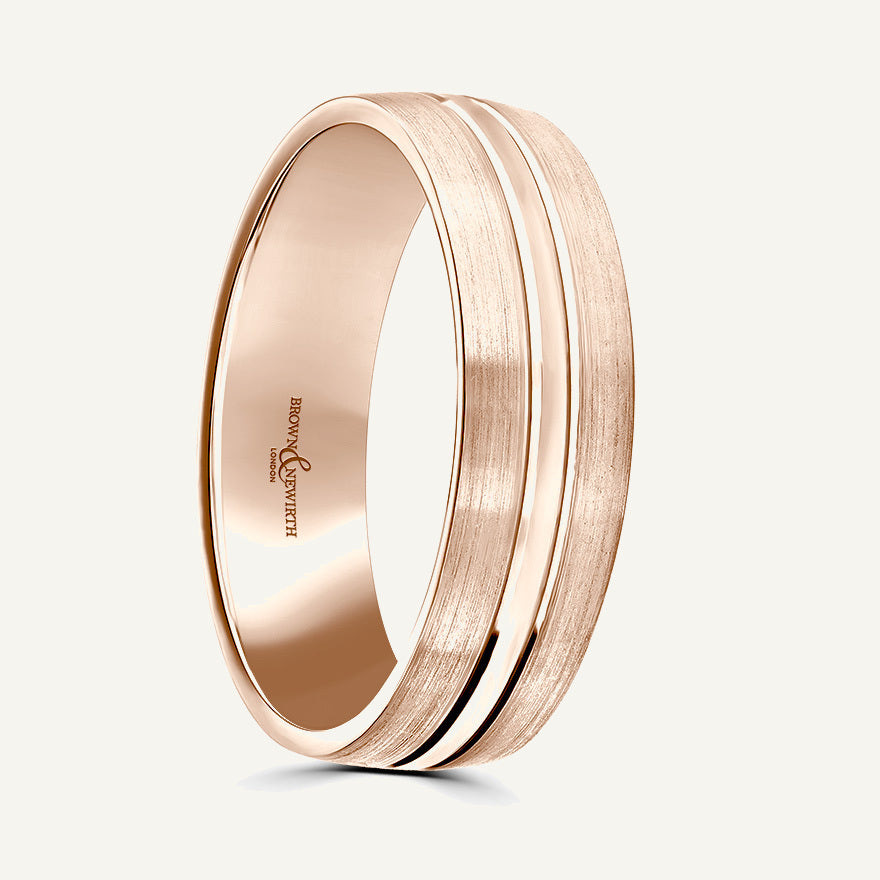 P1132 Modern Court Patterned Wedding Ring