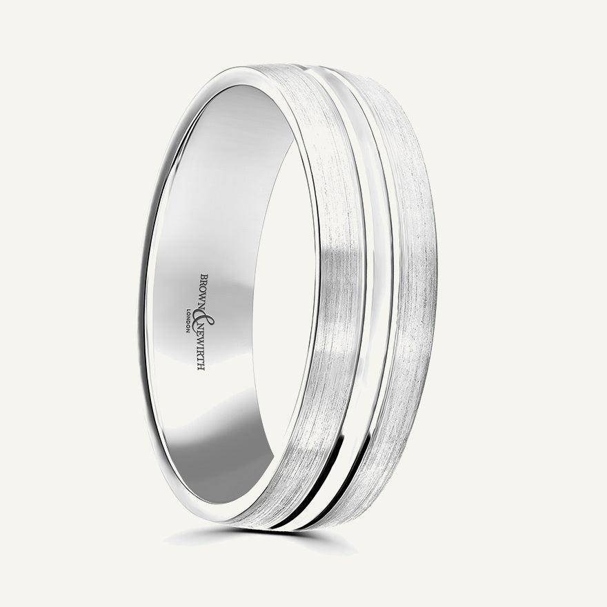 P1132 Modern Court Patterned Wedding Ring