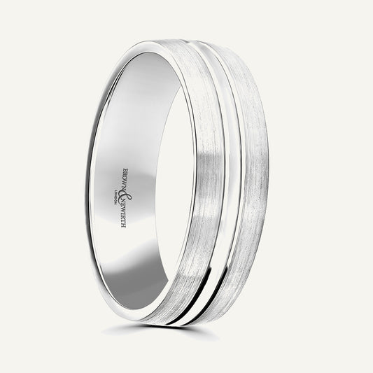 P1132 Modern Court Patterned Wedding Ring