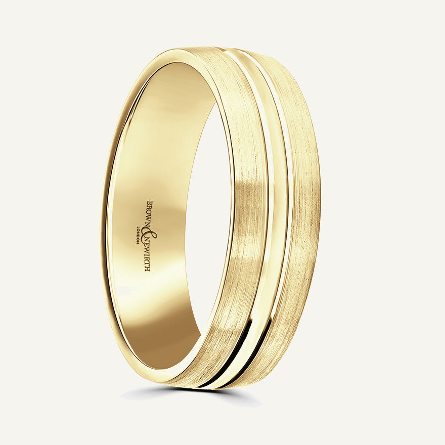 P1132 Modern Court Patterned Wedding Ring