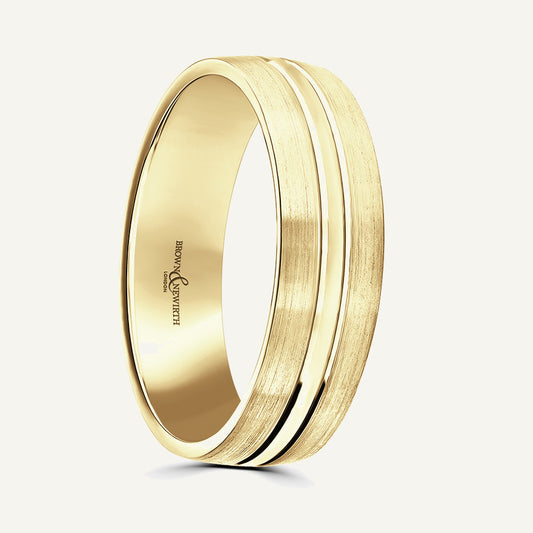 P1132 Modern Court Patterned Wedding Ring