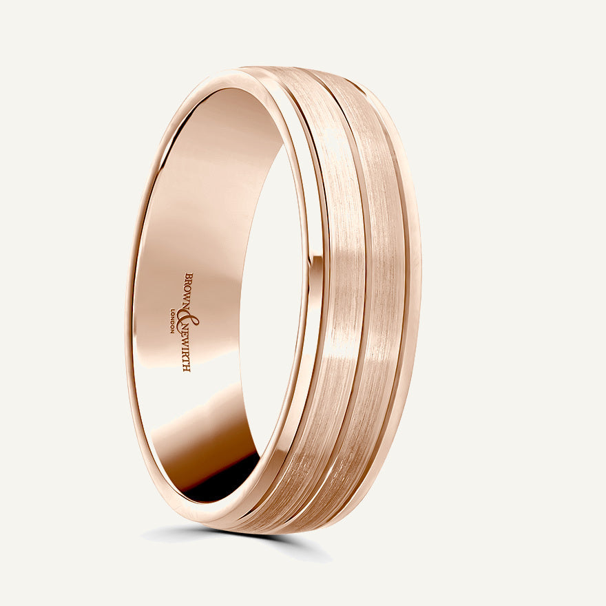 P1158 Modern Court Patterned Wedding Ring