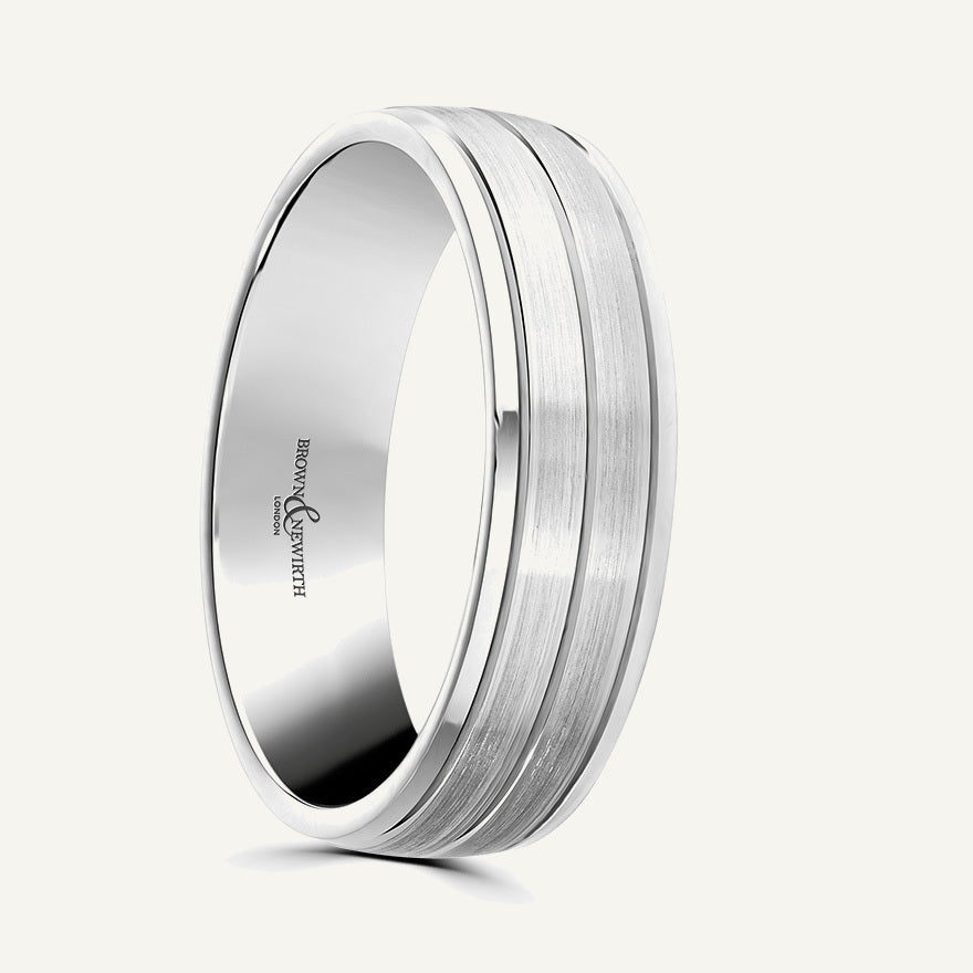 P1158 Modern Court Patterned Wedding Ring