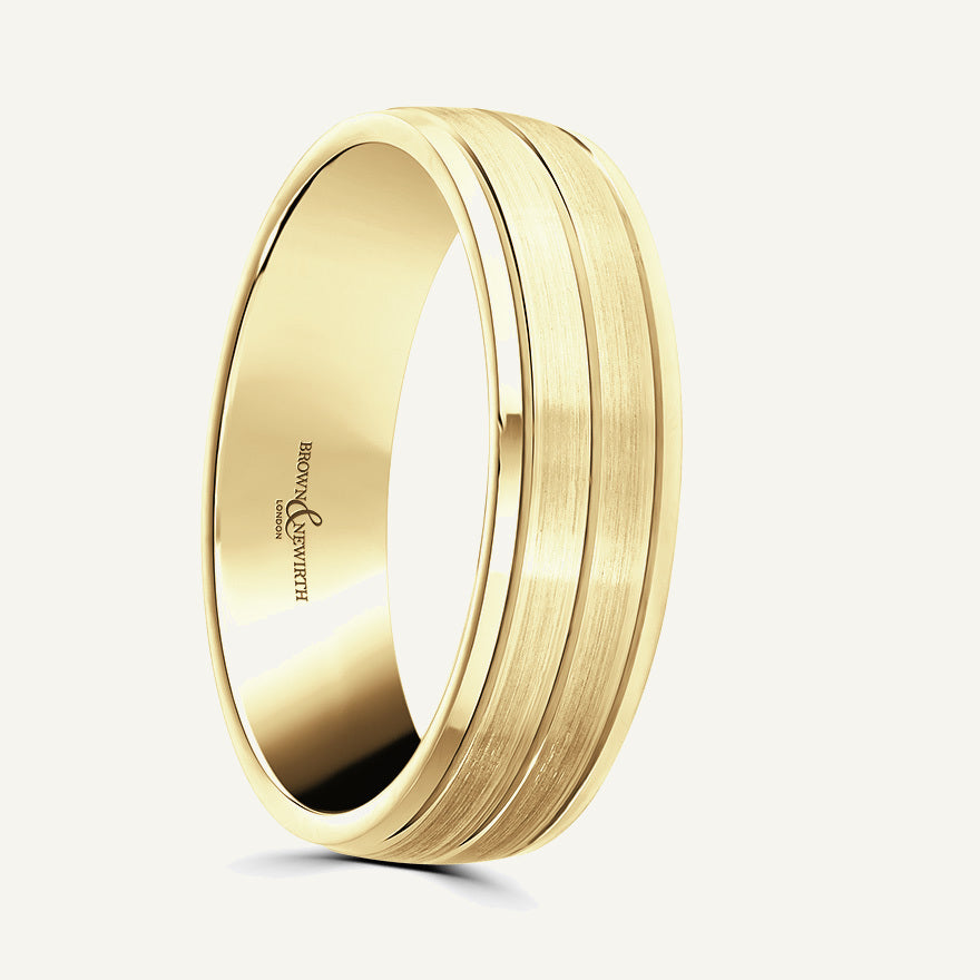 P1158 Modern Court Patterned Wedding Ring