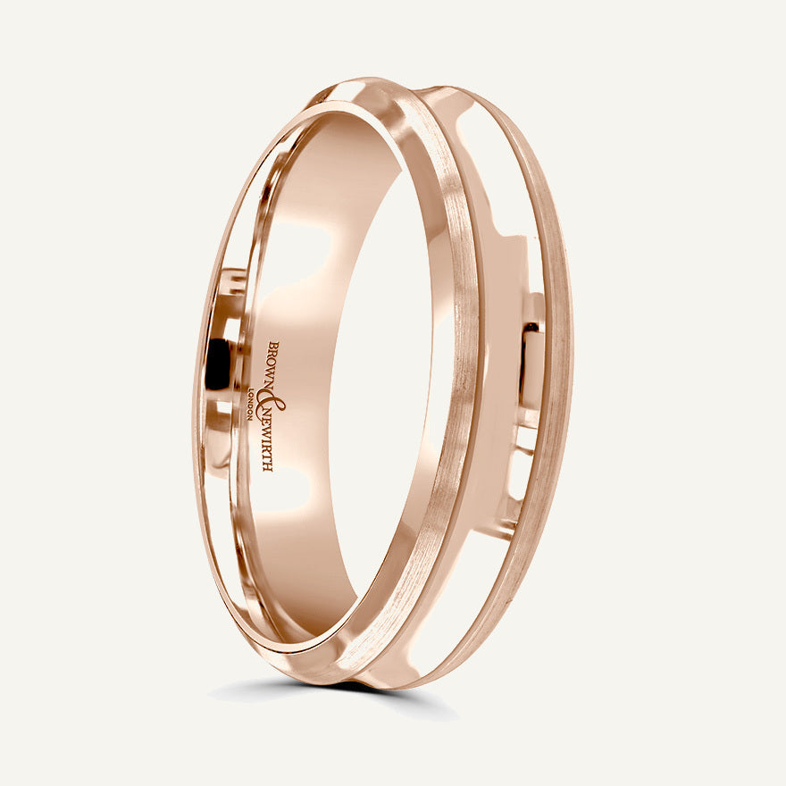 P1160 Softened Court Patterned Wedding Ring
