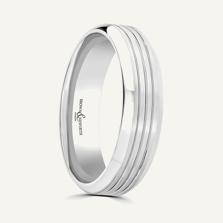 P1161 Softened Court Patterned Wedding Ring