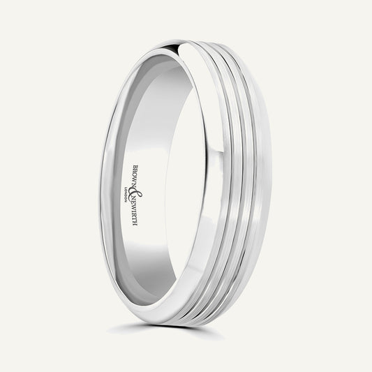 P1161 Softened Court Patterned Wedding Ring