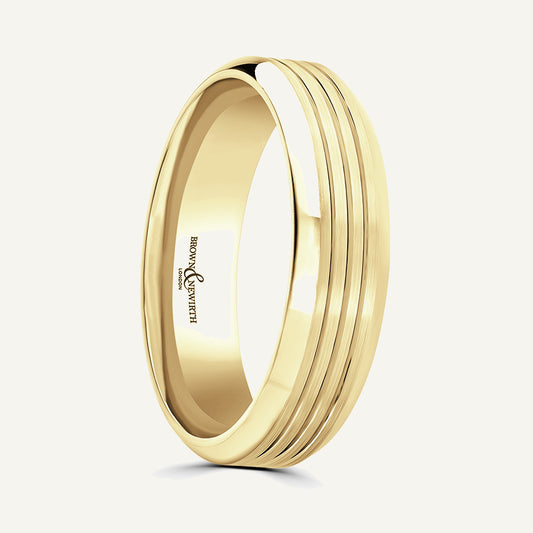 P1161 Softened Court Patterned Wedding Ring
