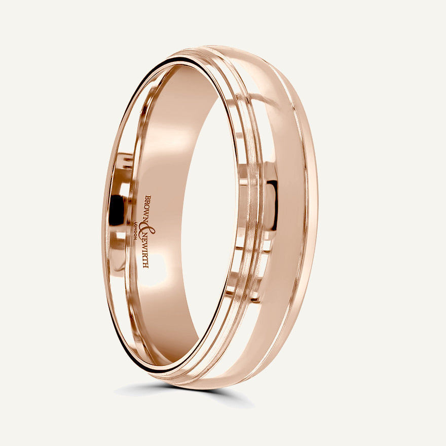 P1165 Classic Court Patterned Wedding Ring