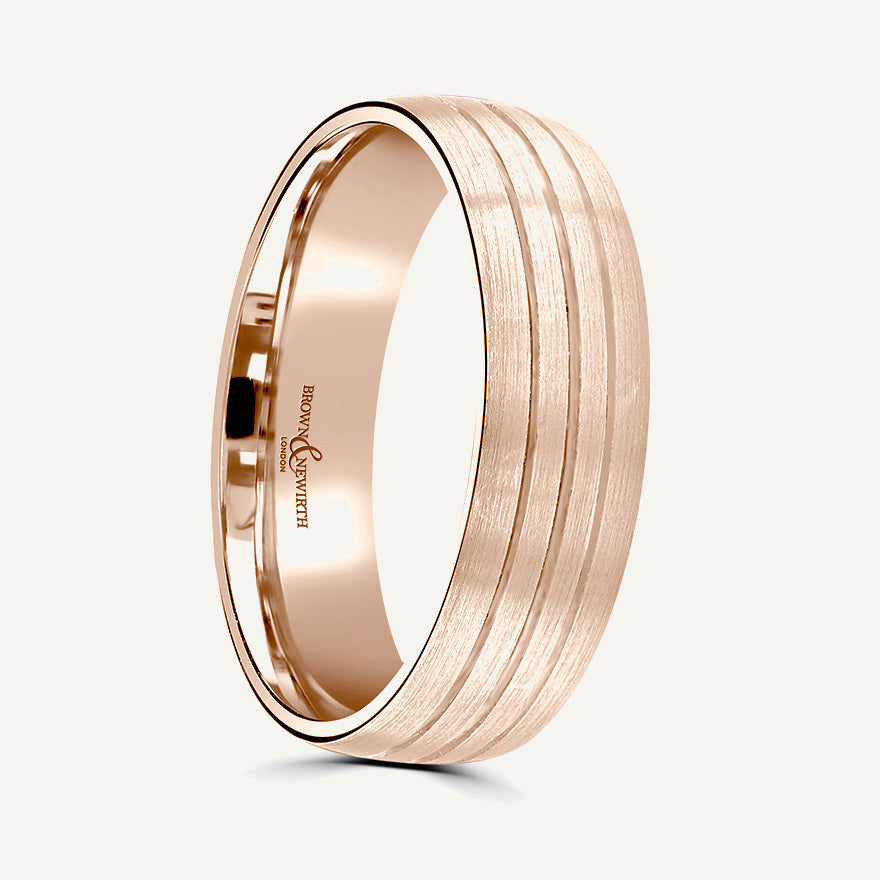 P1166 Modern Court Patterned Wedding Ring