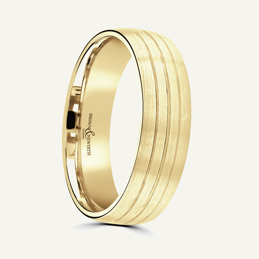 P1166 Modern Court Patterned Wedding Ring