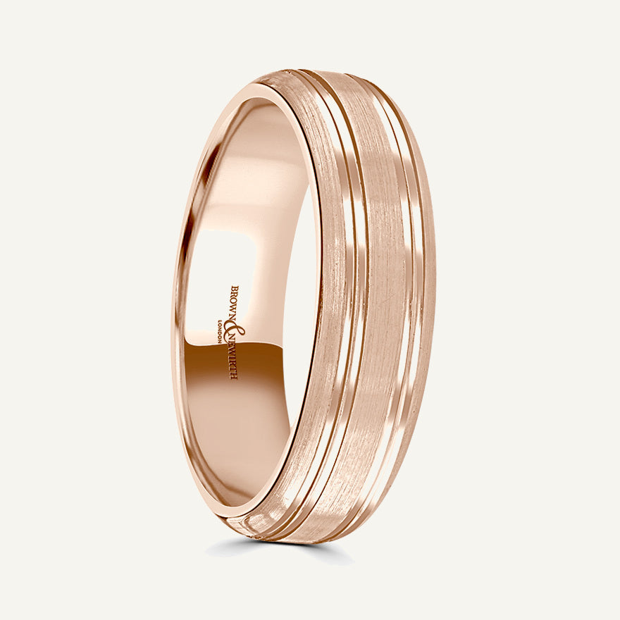 P1184 Softened Court Patterned Wedding Ring